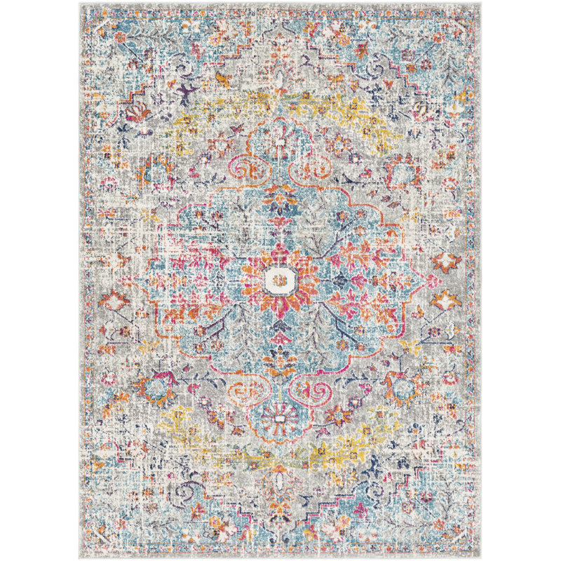 Mistana Hillsby Gray/Aqua Area Rug & Reviews Wayfair